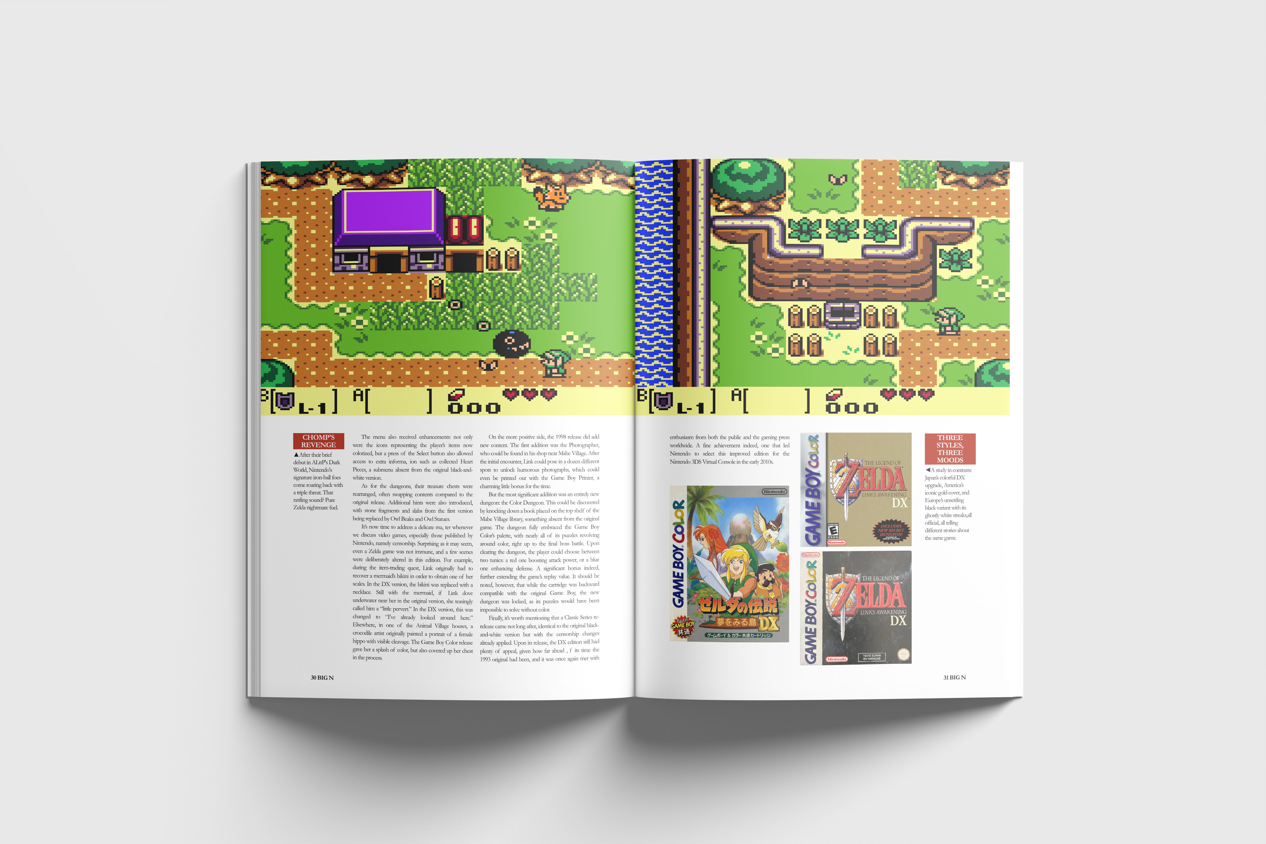 Big N Nintendo dedicated magazine Zelda Link's Wakening Game Boy Sample page 2