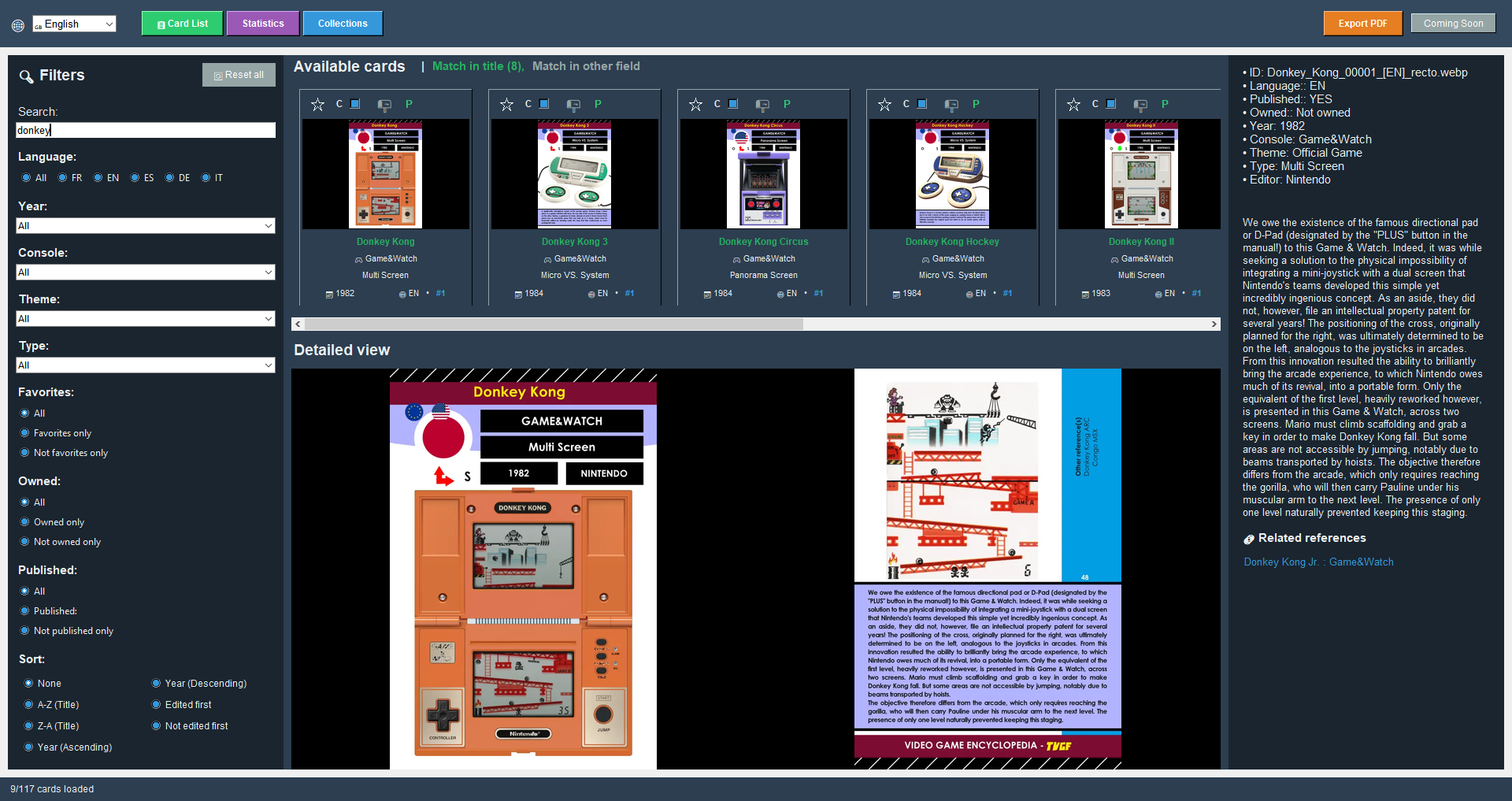 The Video Game Fans Cards Manager Sample 2